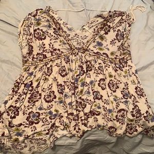 Free People Floral Short Sleeve